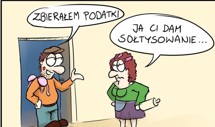 Mężczyzna udaję sołtysa